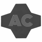 Monogramme moderne gris et noir (Plat)