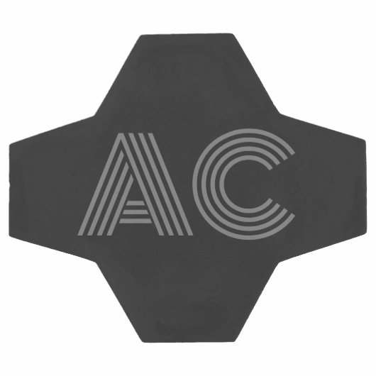 Monogramme moderne gris et noir (Plat)