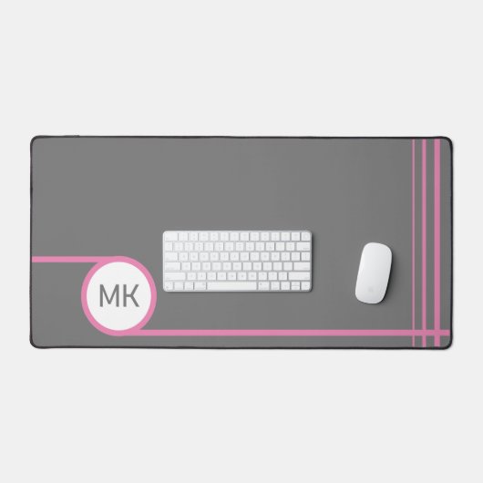 Monogramme moderne gris et rose (Clavier et souris)