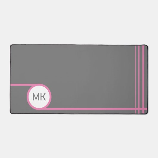 Monogramme moderne gris et rose (Recto)