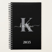 Monogramme moderne gris noir script (Devant)