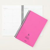 Monogramme moderne Hot Pink tendance hebdomadaire (Devant avec enveloppe)