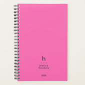 Monogramme moderne Hot Pink tendance hebdomadaire (Devant)