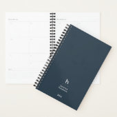 Monogramme moderne Indigo Blue tendance hebdomadai (Devant avec enveloppe)