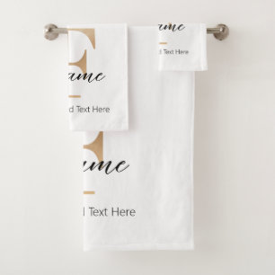 Monogramme moderne Initiale F & Nom Personnalisé