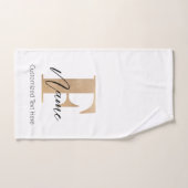Monogramme moderne Initiale F & Nom Personnalisé (Serviette à main)