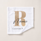 Monogramme Moderne Initiale R & Nom Personnalisé (Gant de toilette)