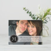 Monogramme moderne - Invitations de mariage photo (Debout devant)