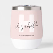 Monogramme moderne Jeune fille Script Blush rose B (Avant)