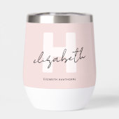 Monogramme moderne Jeune fille Script Blush rose B (Arrière)