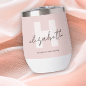 Monogramme moderne Jeune fille Script Blush rose B