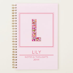 Monogramme Moderne Lettre Nom Fleurie L