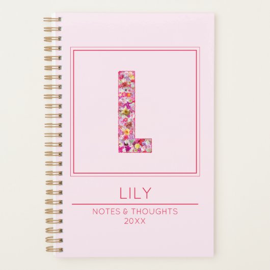 Monogramme Moderne Lettre Nom Fleurie L (Devant)