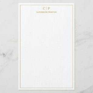 Monogramme moderne Luxe Or Papeterie personnelle