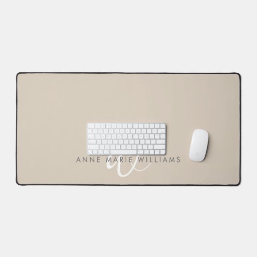 Monogramme Moderne Marron Blanc Script (Clavier et souris)