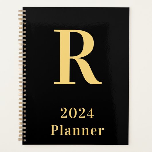Monogramme moderne minimal Black Gold 2024 (Devant)