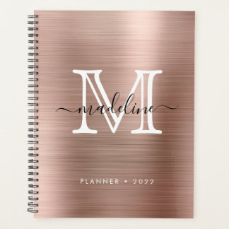 Monogramme moderne minimaliste en métal brossé Ros