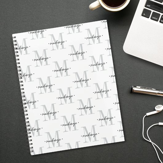 Monogramme Moderne Minimaliste Noir Blanc