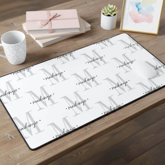 Monogramme Moderne Minimaliste Noir Blanc