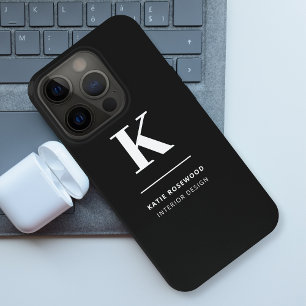 Monogramme Moderne Minimaliste Noir et Blanc