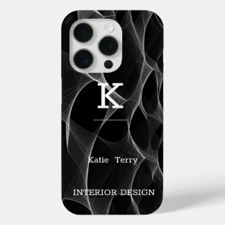 Monogramme moderne minimaliste noir et blanc Coque