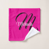 Monogramme moderne minimaliste nom initial rose ch (Gant de toilette)