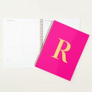 Monogramme moderne minimaliste rose chaud