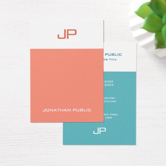 Monogramme moderne Modèle Élégant Couleurs tendanc (Bureau)