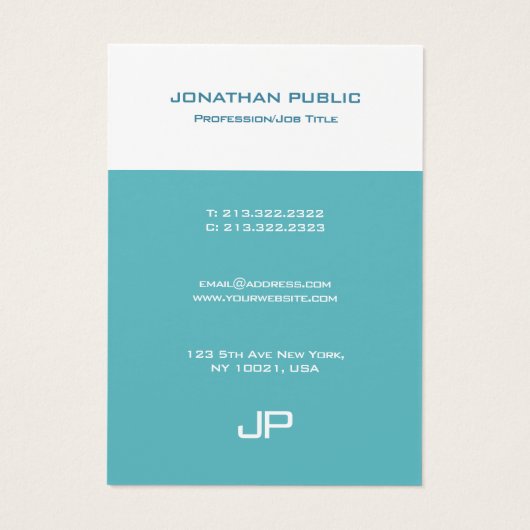 Monogramme moderne Modèle Élégant Couleurs tendanc (Dos)