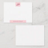 Monogramme moderne Modèle simple Élégant rose pâle (Devant / Derrière)