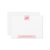 Monogramme moderne Modèle simple Élégant rose pâle (Devant/Arrière en situation)