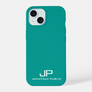 Monogramme moderne Modèle Turquoise Bleu Vert rayu