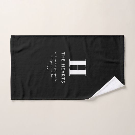 Monogramme moderne modifiable Nom et message | Noi (Serviette à main)