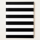 monogramme moderne noir blanc rayé nom personnalis (Dos)