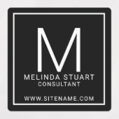 Monogramme moderne noir et blanc Étiquettes d'affa (Design 2)