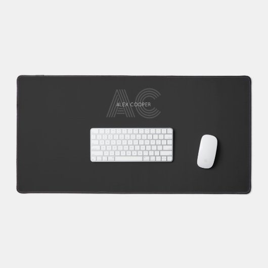 Monogramme moderne noir et gris (Clavier et souris)