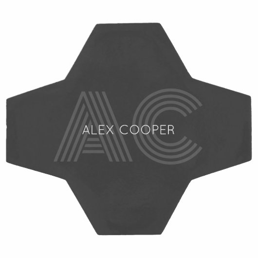 Monogramme moderne noir et gris (Plat)