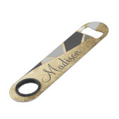 Monogramme moderne noir et gris de triangles d'or (Devant angulaire)