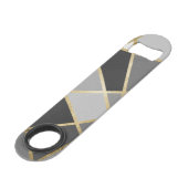 Monogramme moderne noir et gris de triangles d'or (Dos Angle)