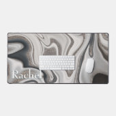 Monogramme moderne noir gris et marbre argenté (Clavier et souris)