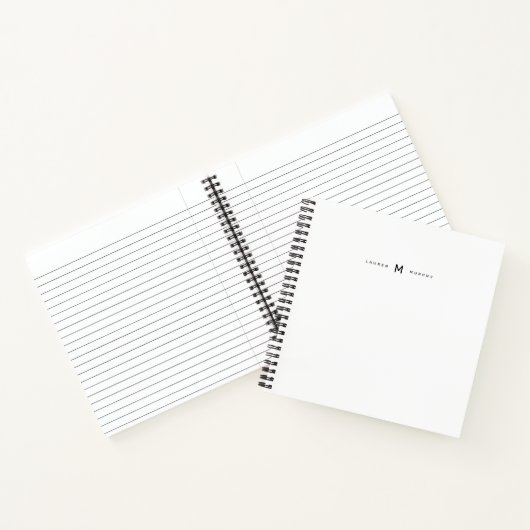 Monogramme moderne Nom Carnet de typographie éléga (Intérieur)