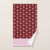 Monogramme moderne Nom Flamant rose rose rouge Sal (Serviette à main)
