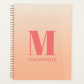 Monogramme moderne Nom initial Peach Gradient (Devant)