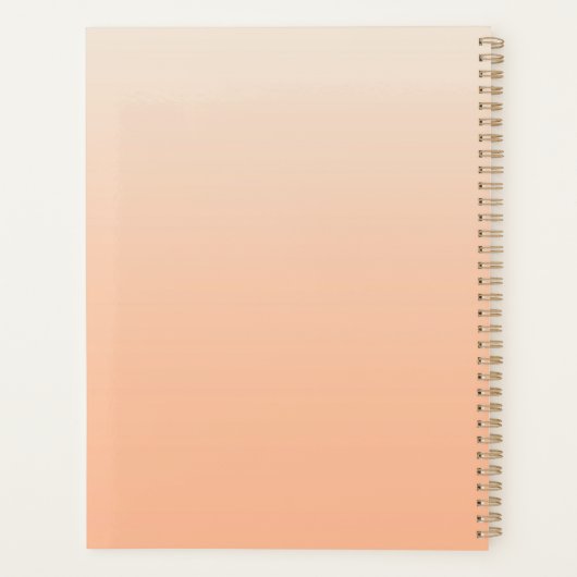 Monogramme moderne Nom initial Peach Gradient (Dos)