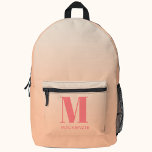 Monogramme moderne Nom initial Peach Gradient<br><div class="desc">La typographie moderne minimaliste monogramme design initial qui peut être modifié pour personnaliser. Peach gradient arrière - plan.</div>