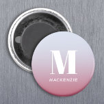 Monogramme moderne Nom initial Pink Blue Gradient<br><div class="desc">La typographie moderne minimaliste monogramme design de nom initial qui peut être modifié pour personnaliser. Blanc sur un arrière - plan dégradé rose à bleu.</div>