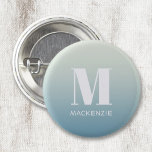 Monogramme moderne Nom initial Turquoise Aqua Grad<br><div class="desc">La typographie moderne minimaliste monogramme design de nom initial qui peut être modifié pour personnaliser. Blanc sur un arrière - plan turquoise à bleu marine dégradé.</div>