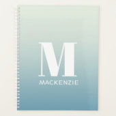 Monogramme moderne Nom initial Turquoise Aqua Grad (Devant)