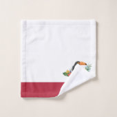 Monogramme moderne Nom noir couleur Toucan rouge (Gant de toilette)