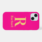 Monogramme Moderne Nom Rose Chaud (Verso Horizontal)